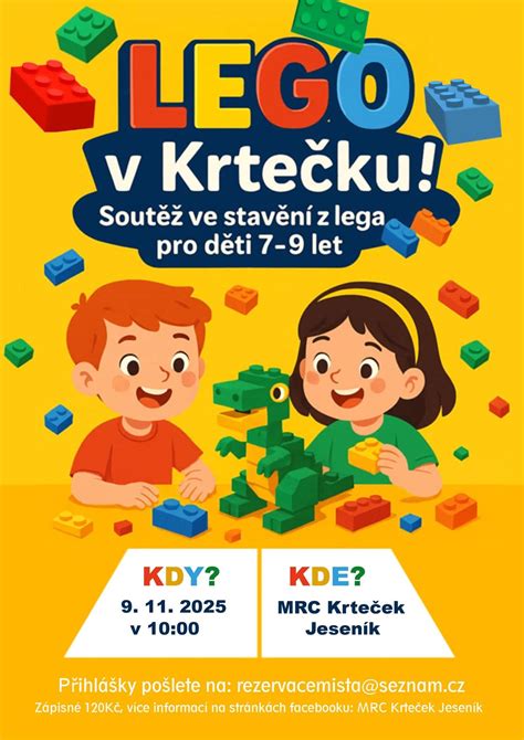 SOUTĚŽ ve stavění z LEGA pro děti 7-9let, Palackého 1341, druhé patro ...