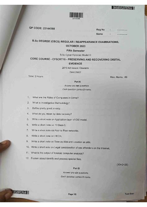 B.Sc Cyber Forensic CF5CRT15 Previous Year Exam Questions (2019-2023 ...