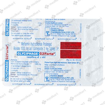 GLYCIPHAGE G 2MG FORTE TABLET 10'S, Price, Composition & Generic ...