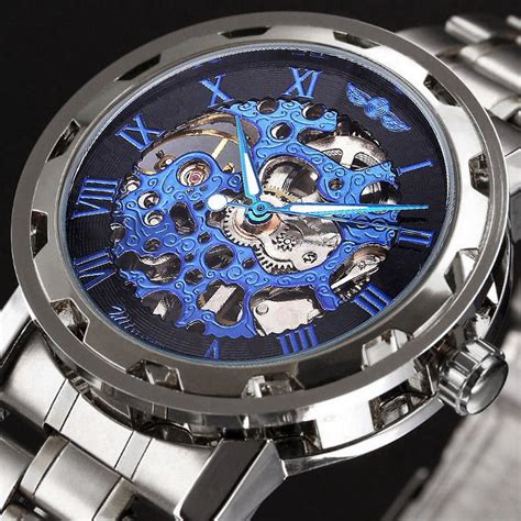 VIGOROSO Men's Stainless Steel Skeleton Mechanical India | Ubuy