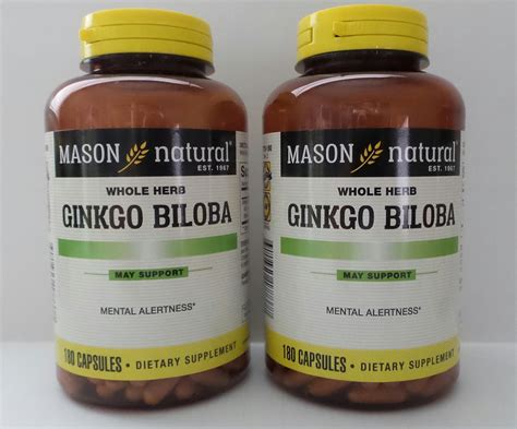 Buy Mason Vitamins Ginkgo Biloba 500 mg 180 Gelatin Capsules per Bottle ...