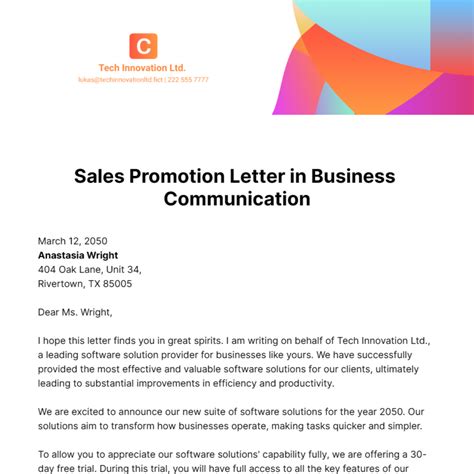 Business Promotion Letter Example 的图像结果