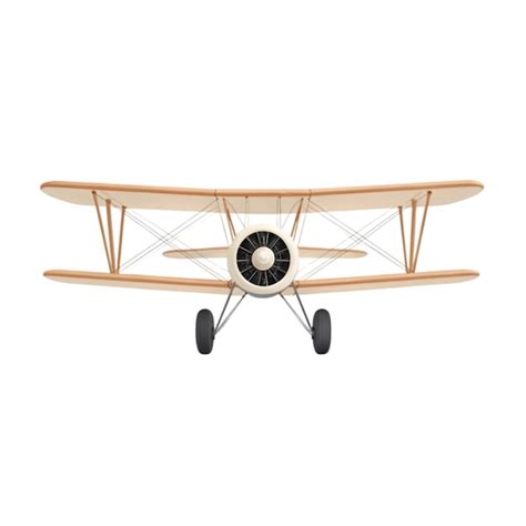 Vintage biplane front view illustration for aviation and retro aircraft ...