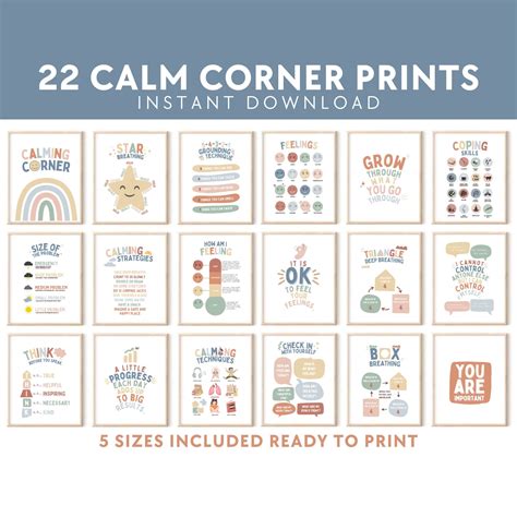 22 calming corner strategies poster calm down posters printable coping ...
