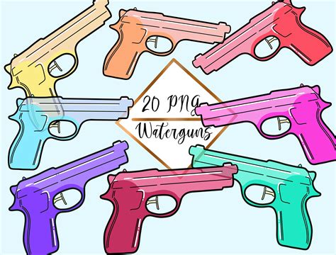 Water Gun Clipart, Water Pistol Clip Art, Watergun Png, Sticker Clipart ...