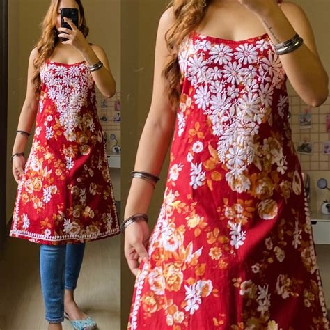 Misha Noodle Strap Chikankari Kurti – Ethnic Bee