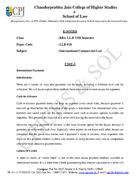 Cpj - unit 3 - very good notes - & School of Law (Recognized by Govt ...