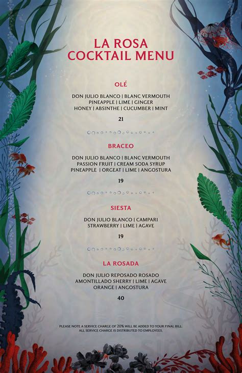 Sexy Fish Miami menu in Miami, Florida, USA