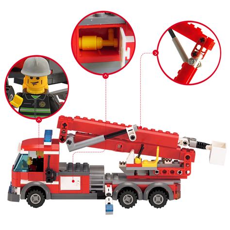 开智8053消防系列 益智拼装玩具 云梯消防车3C认证批发小颗粒积木-阿里巴巴
