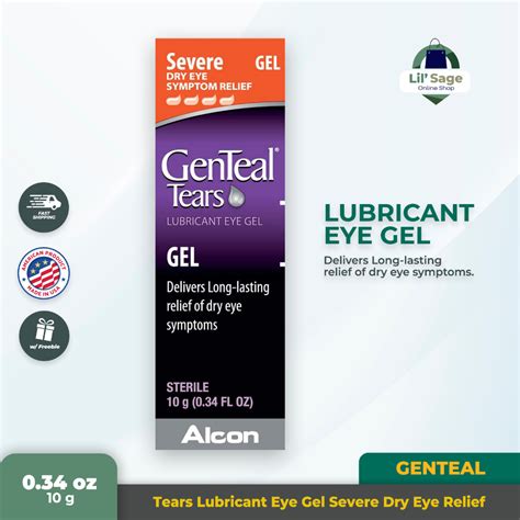 GenTeal Tears Lubricant Eye Gel Severe Dry Eye Relief .34 oz (10g ...