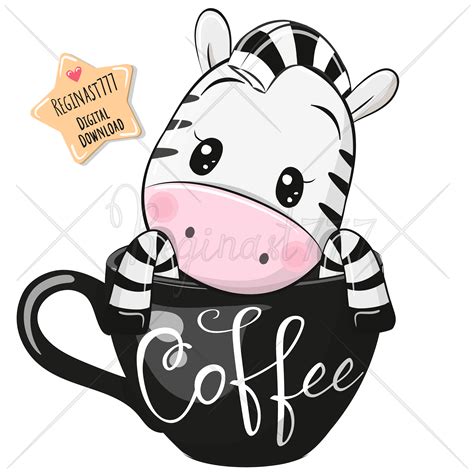 Cute Cartoon Zebra PNG, Cup, clipart, Sublimation Design, fl - Inspire ...