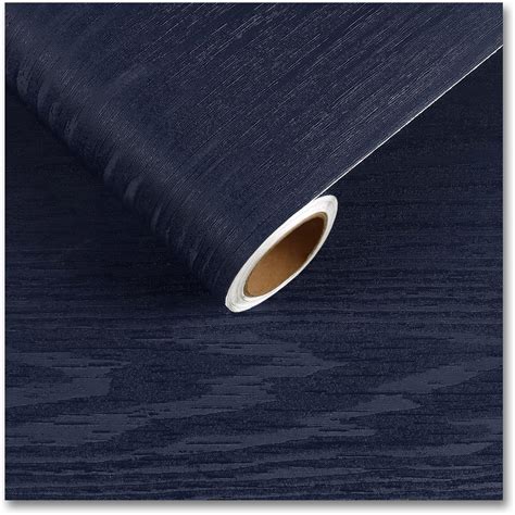 CRE8TIVE Thick Navy Blue Wood Wallpaper Peel and Stick Wood Grain ...