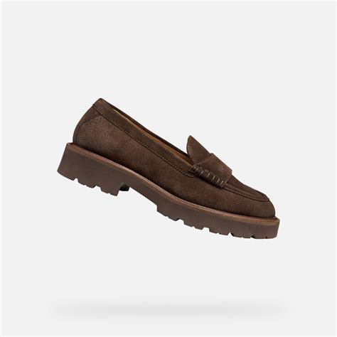Geox® NORIZE WOMAN: Dark Brown Suede loafers | Geox