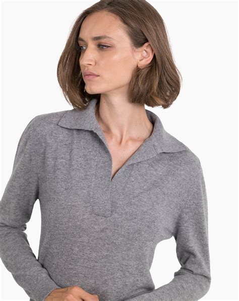 Damen Feiner Kaschmir Poloshirt | MaisonCashmere