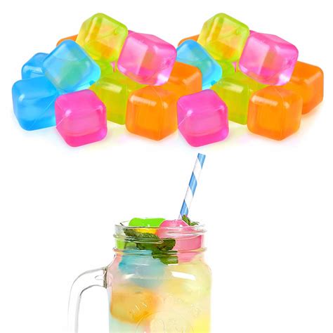 40 Ct Reusable Plastic Ice Cubes Refreezable Color Drink No Melting Cube Whiskey - Walmart.com