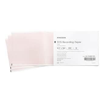 McKesson ECG Recording Paper, Red Grid Thermal Paper, 8 1/2 in x 183 ft ...