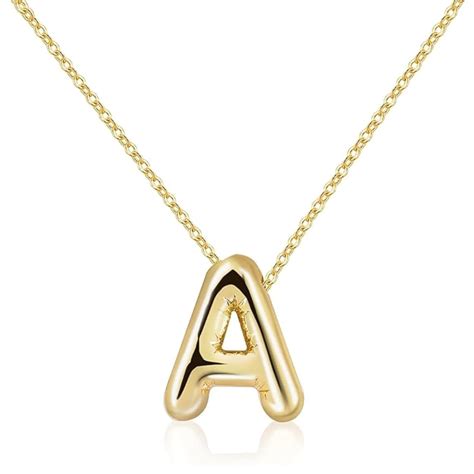 SALVE Anti Tarnish 'A' Letter Initial Customised Chunky Gold Pendant ...