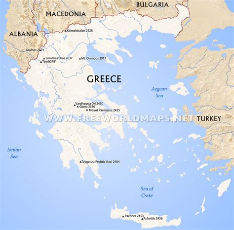 Greece Physical Map