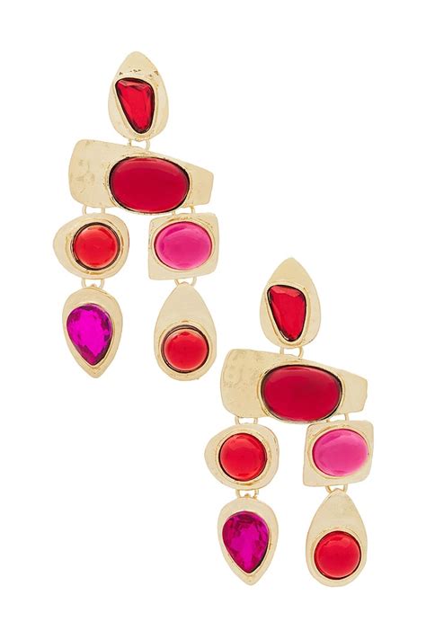 petit moments Multi Stone Earrings in Raspberry | REVOLVE