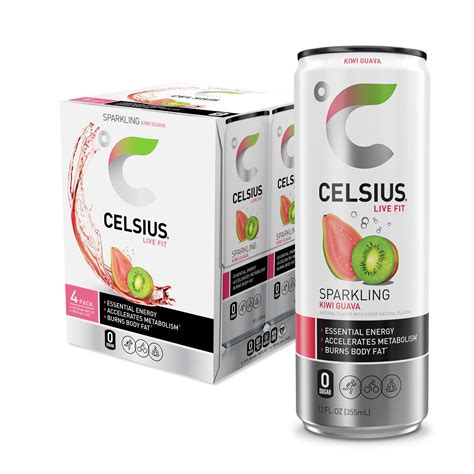 CELSIUS Sparkling Kiwi Guava, Functional Essential Energy Drink 12 Fl ...