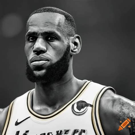 LeBron James in black and white on Craiyon
