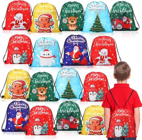 Amazon.com: Abbylike 48 Pcs Christmas Drawstring Backpack Gift Bags ...