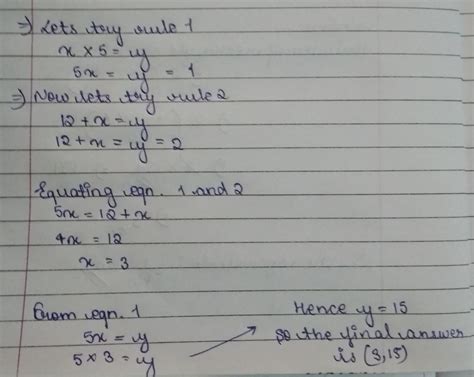 Two rules for creating a pattern are given below. Rule 1: divide x by 4 ...