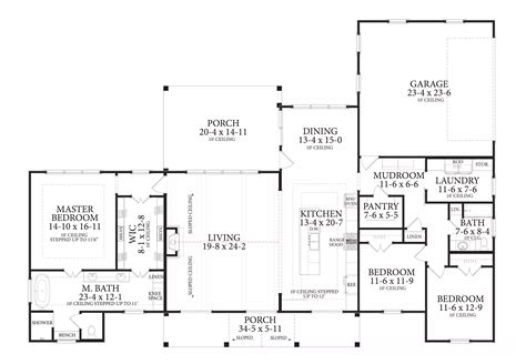 One Story French Farmhouse Style House Plan 9896 - 9896