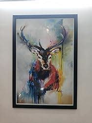 Inephos Fabric Swamp Deer Swamp Deer Wall Painting, Blue, Abstract ...