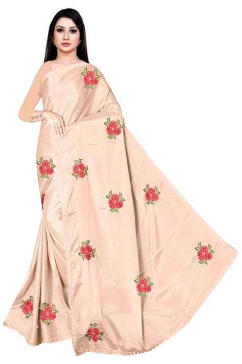 Buy HARSHIT TEXTILES Women's Crepe Silk Fancy Work Saree with Siroski ...