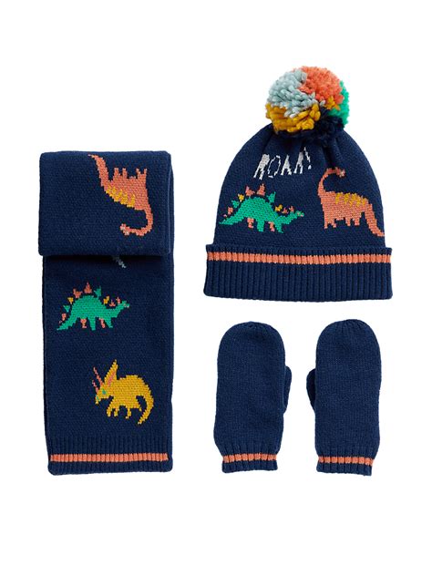 Buy Kids' Dinosaur Hat, Scarf and Mitten Set (1-6 Yrs) at Marks & Spencer