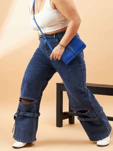 SASSAFRAS Curve Regular Women Blue Jeans - Buy SASSAFRAS Curve Regular ...