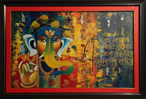 Ganesha Painting for Wall Decor – Hand-Painted Spiritual Artwork – Mom ...