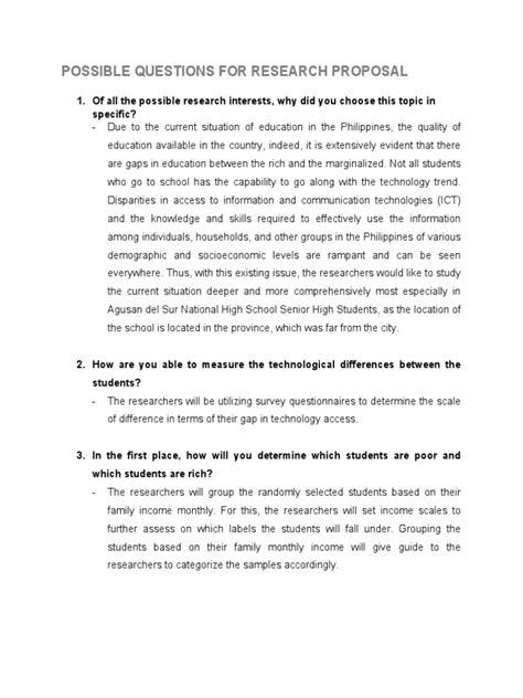 Image result for Research Proposal Questions Examples