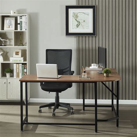 Buy Computer Desk for Home Office, Wooden L-Shaped Computer Desk ...