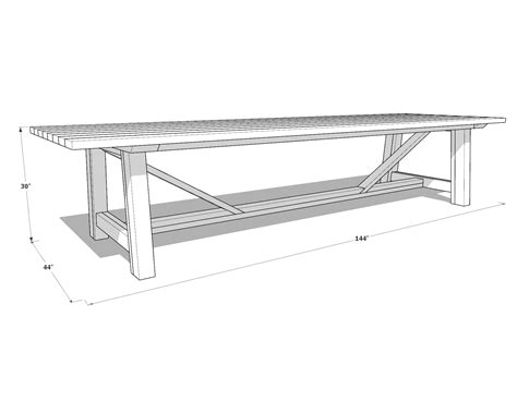 12 Foot Farmhouse Table DIY Plan - DIY projects plans