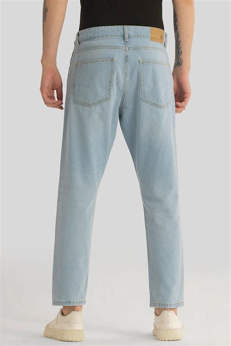 Buy Men's Vault Light Blue Plain Baggy Fit Jeans Online | Snitch – SNITCH