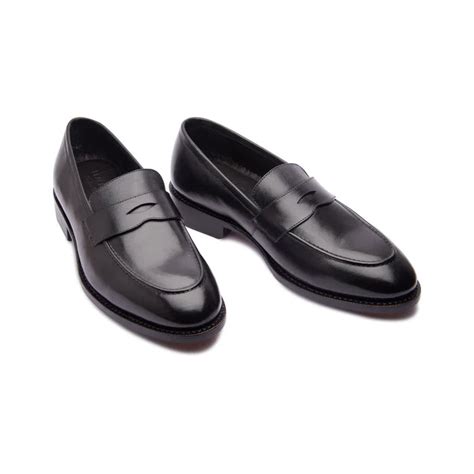 Aurus Penny Loafer - Black Hand Welted Classics Collection – LexaItaliano