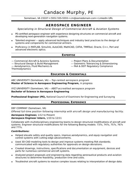 Aerospace Resume Template