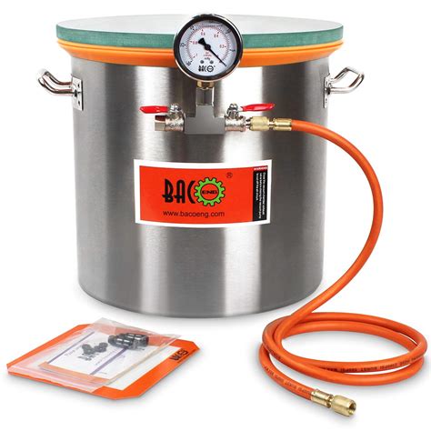 BACOENG 5 Gallon Tempered Glass Lid Stainless Steel Vacuum Chamber ...