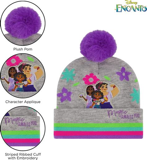 Buy Disney girls Toddler Winter Hat and Mittens Set Ages 2-4 Or Encanto ...