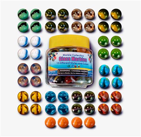 KIWIJOY Set of 52 Player Glass Marbles, 13 Different India | Ubuy