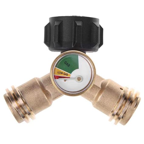 Buy NEWSEELY Propane Y Splitter Tee Adapter with Propane Tank Gauge ...