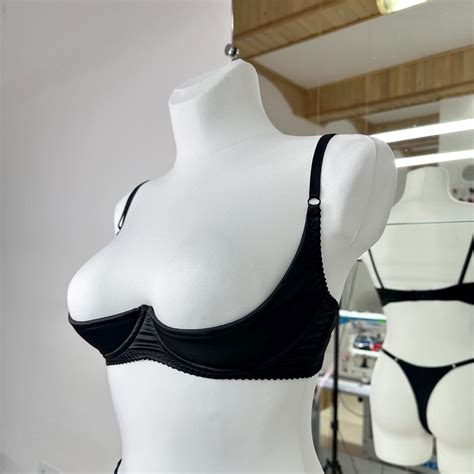Satin Shelf Bra Open Quarter Cup for Large Bust, Cupless Bra Extreme 1/ ...