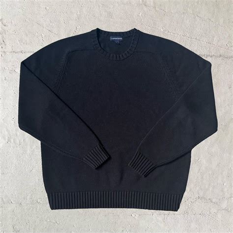 lands’ end sweater basic black knit sweater good... - Depop