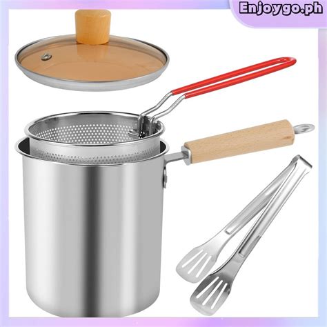 Deep Fryer Pot Set 304 Stainless Steel Deep Fryer Pan with Strainer ...