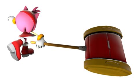 Amy Rose swinging her hammer by transparentjigglyPt2 on DeviantArt