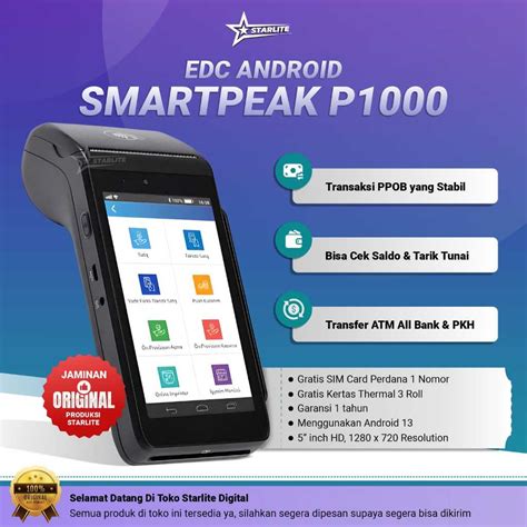 Jual Mesin Edc Semua Bank Android Smartpeak P1000 5 Inch Portable Mini ...