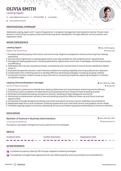 Leasing Agent Resume