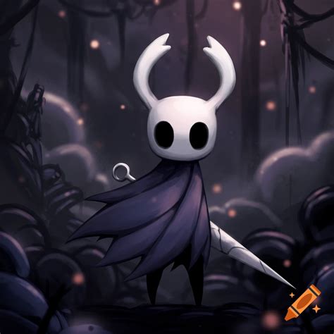 A cartoon character resembling the Hollow Knight, with a waffle cloak ...